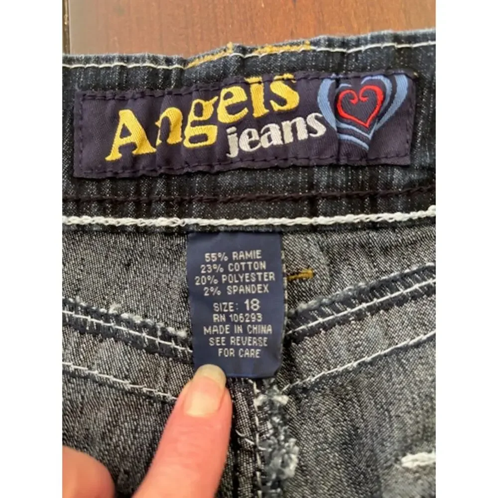 Angels Women's Size 18 Western Style Bootcut Denim‎ Blue Jeans NWT